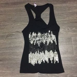 Black Silver Sequenced Tank